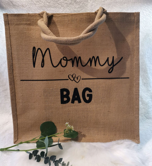 Jutetasche Shopper Mommy Bag PinkClouds